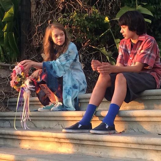 working on set of Girl Flu with Jade Pettyjohn