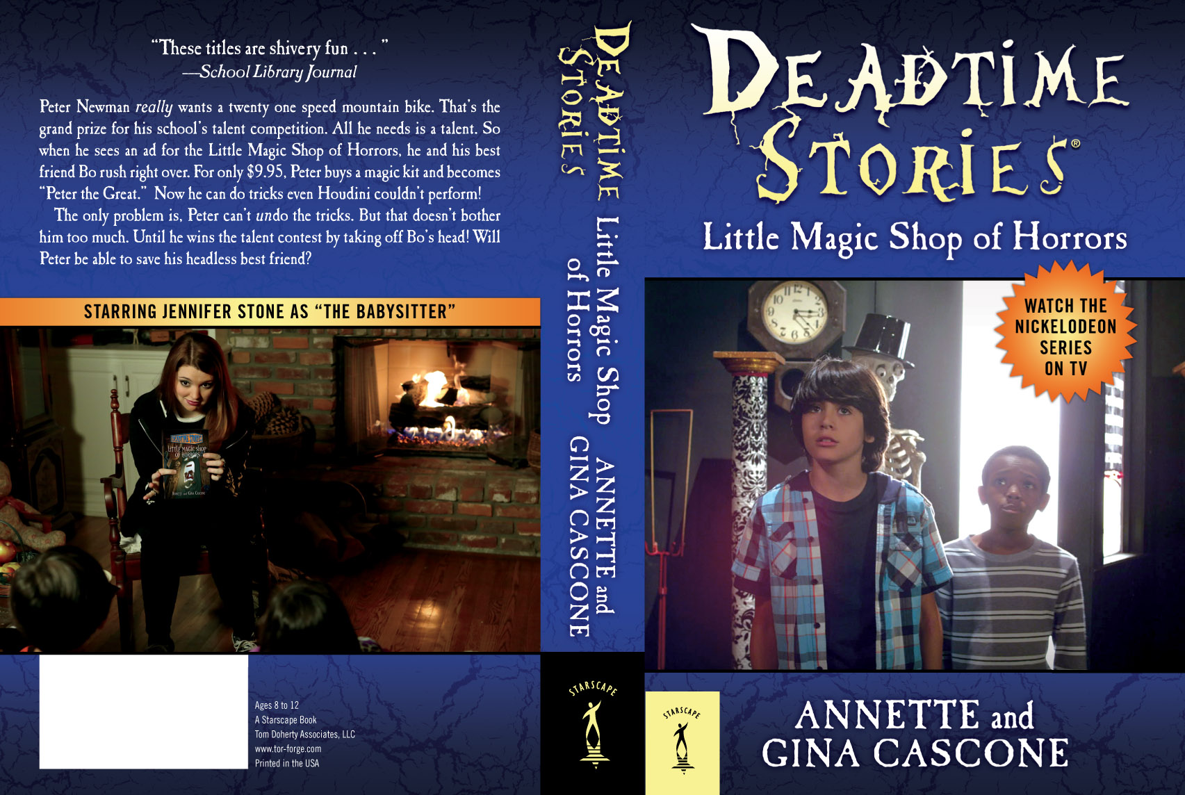 On the cover of Deadtime Stories book with Jonte