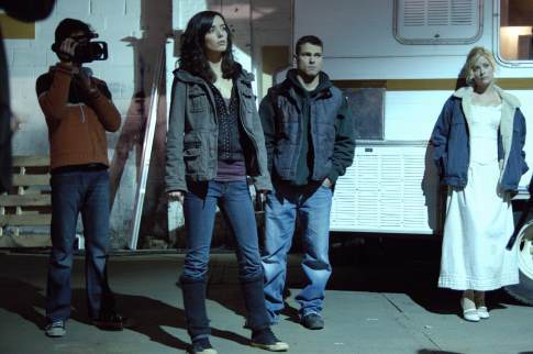 Still of Joe Dinicol, Shawn Roberts, Michelle Morgan and Amy Lalonde in Diary of the Dead (2007)