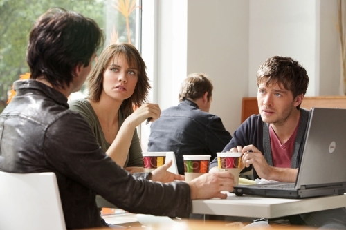 Still of Ian Somerhalder, Lauren Cohan and Trevor Peterson in Vampyro dienorasciai (2009)