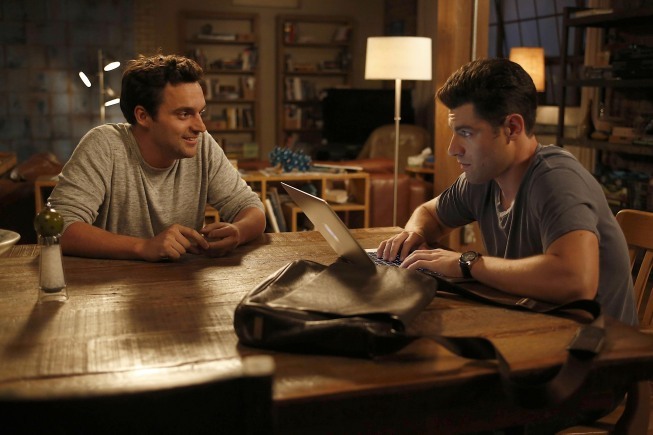 Still of Max Greenfield and Jake Johnson in New Girl (2011)