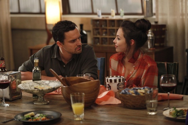 Still of Chloe Bridges and Jake Johnson in New Girl (2011)