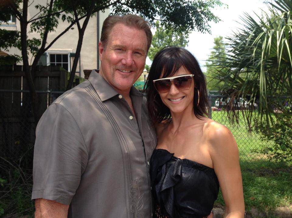 Dawn Hamil with Michael McGrady on the set of Rage