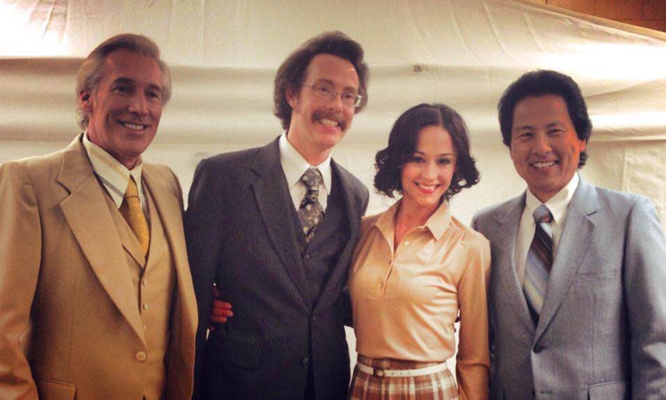 Dawn Hamil with Fred Galle, Patrick Williams and Paul Chappell on Anchorman 2