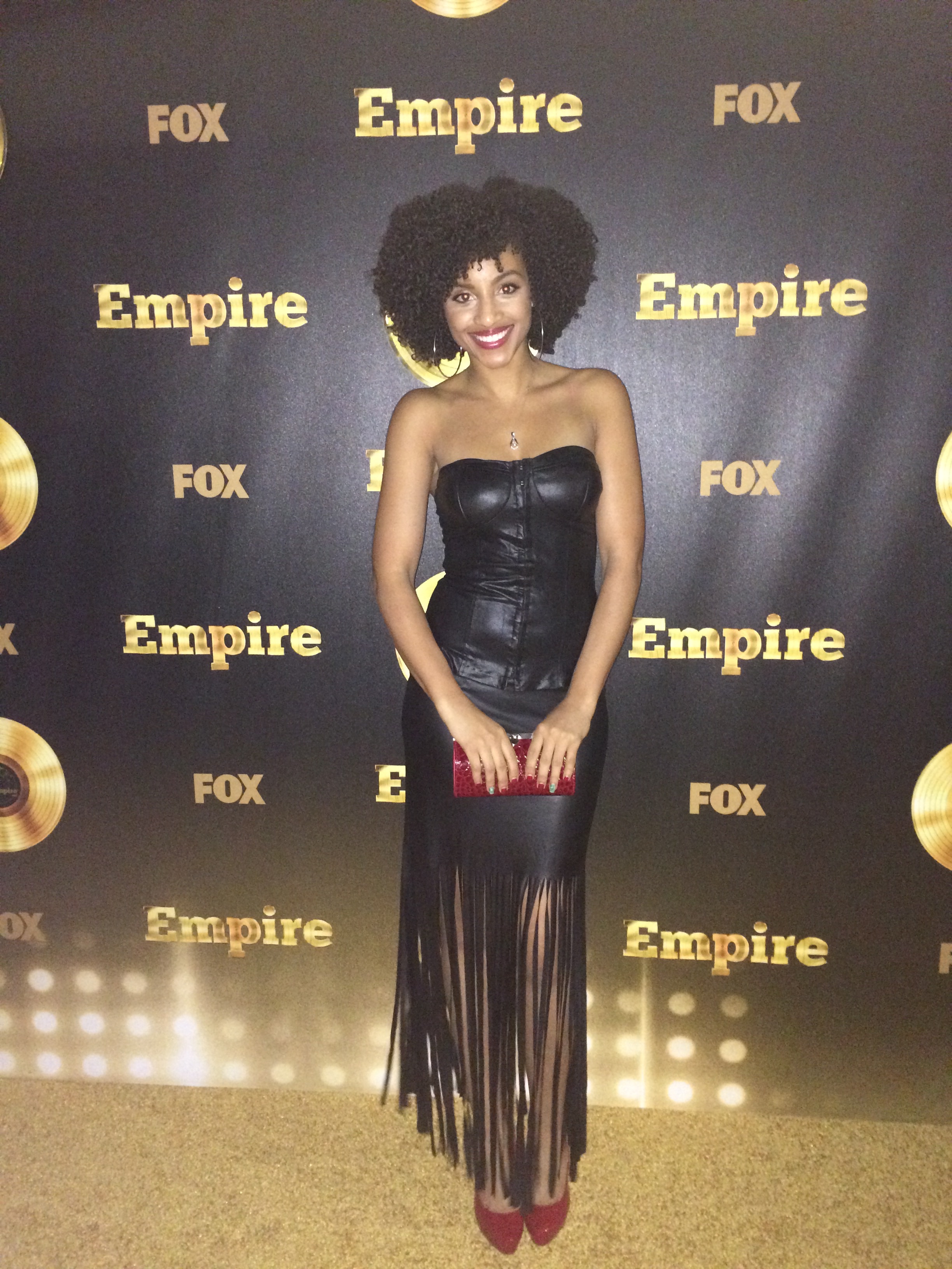 On the gold carpet at the Fox Empire premiere.