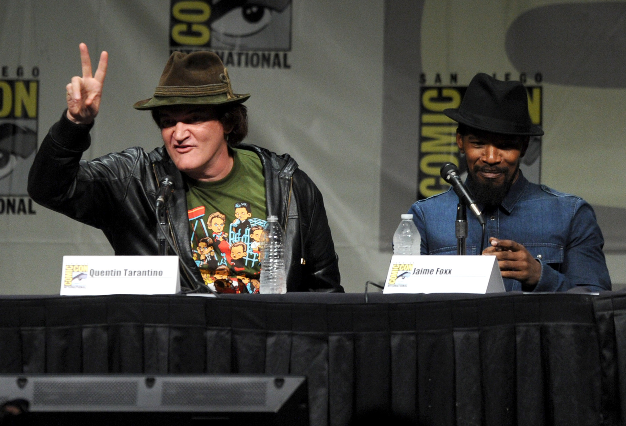 Quentin Tarantino and Jamie Foxx at event of Istrukes Dzango (2012)