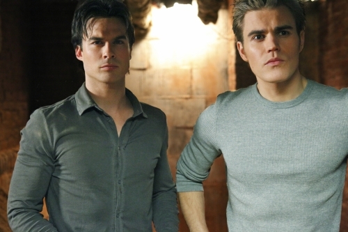 Still of Ian Somerhalder and Paul Wesley in Vampyro dienorasciai (2009)