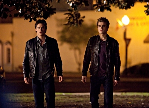 Still of Ian Somerhalder and Paul Wesley in Vampyro dienorasciai (2009)