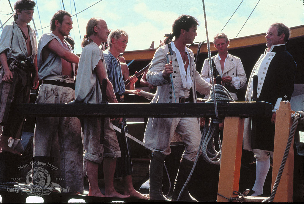 Still of Mel Gibson, Anthony Hopkins and Liam Neeson in The Bounty (1984)