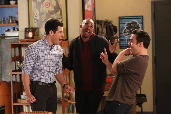 Still of Max Greenfield, Damon Wayans Jr. and Jake Johnson in New Girl (2011)