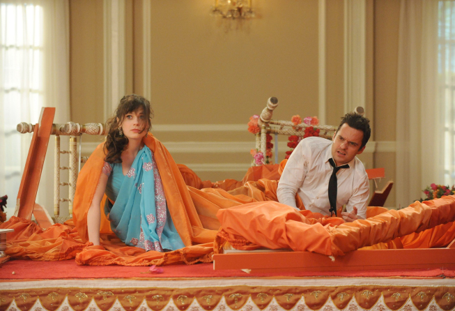 Still of Zooey Deschanel and Jake Johnson in New Girl (2011)