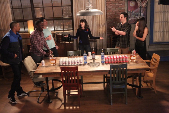 Still of Max Greenfield, Damon Wayans Jr., Hannah Simone, Lamorne Morris and Jake Johnson in New Girl (2011)