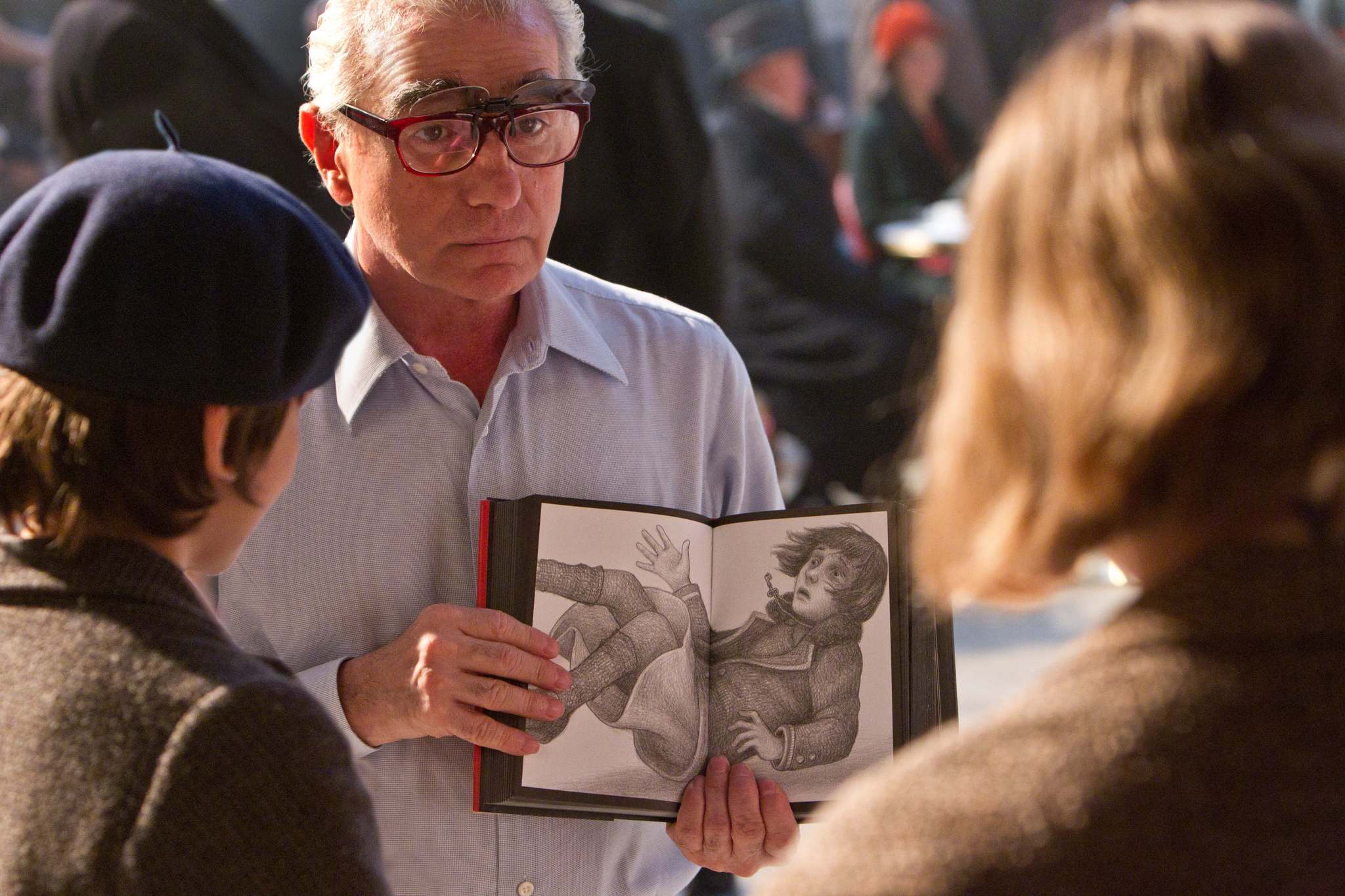 Still of Martin Scorsese, Chloë Grace Moretz and Asa Butterfield in Hugo isradimas (2011)