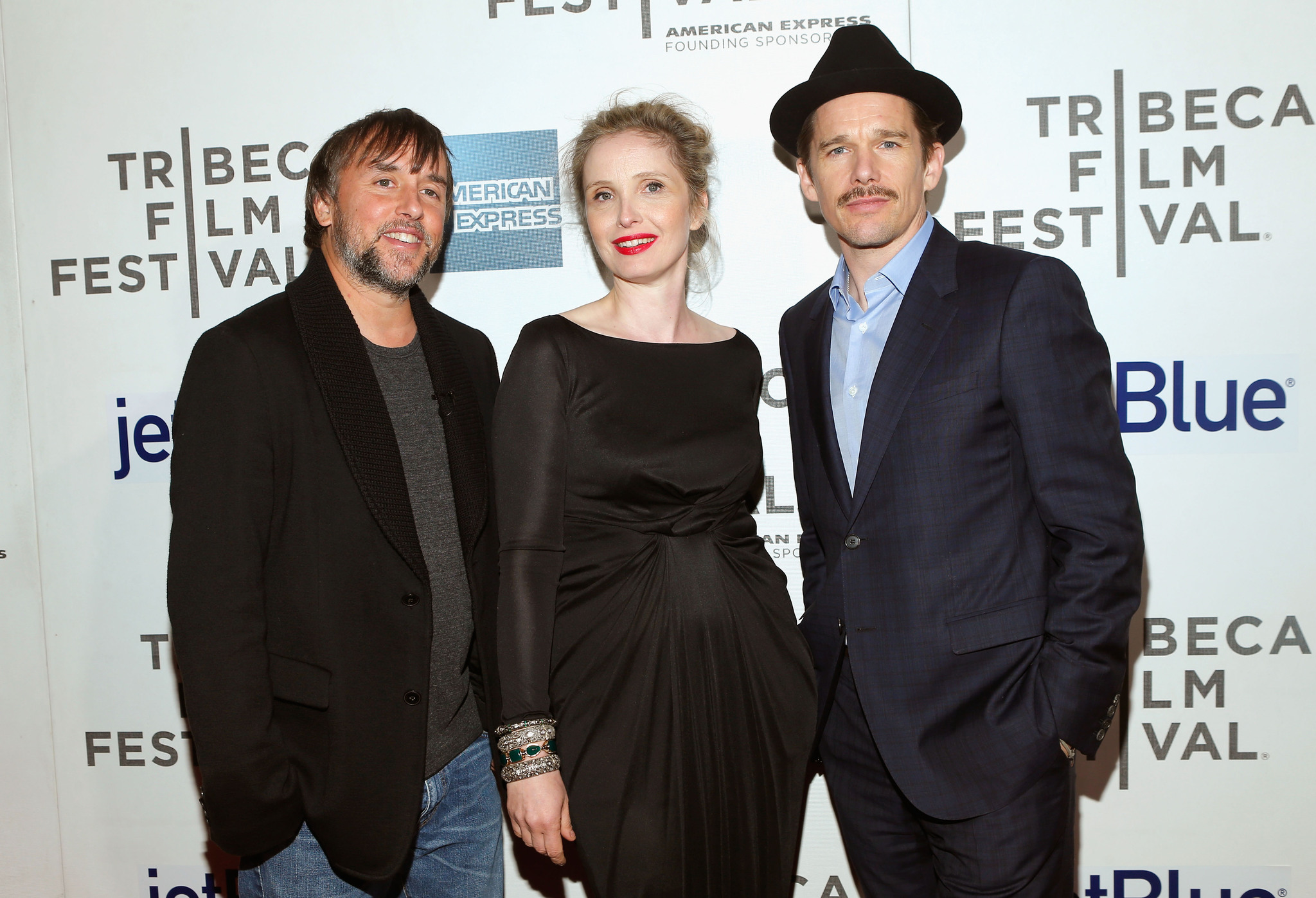 Ethan Hawke, Julie Delpy and Richard Linklater at event of Pries vidurnakti (2013)