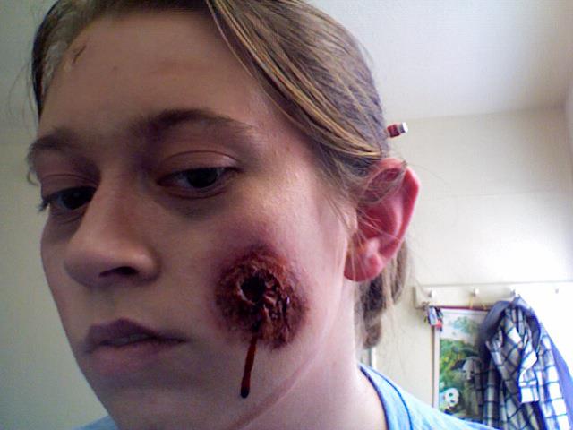 Horror makeup for a class assignment in undergrad.