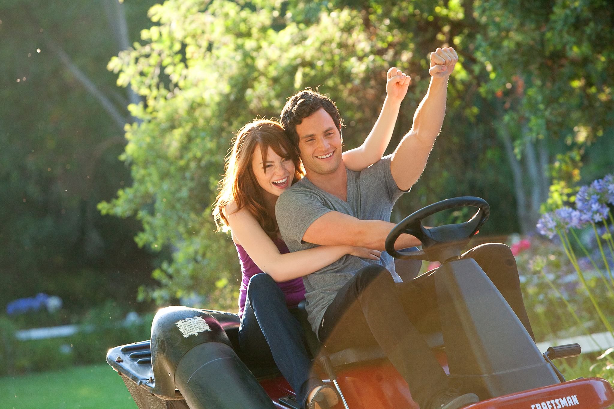 Still of Penn Badgley and Emma Stone in Easy A (2010)