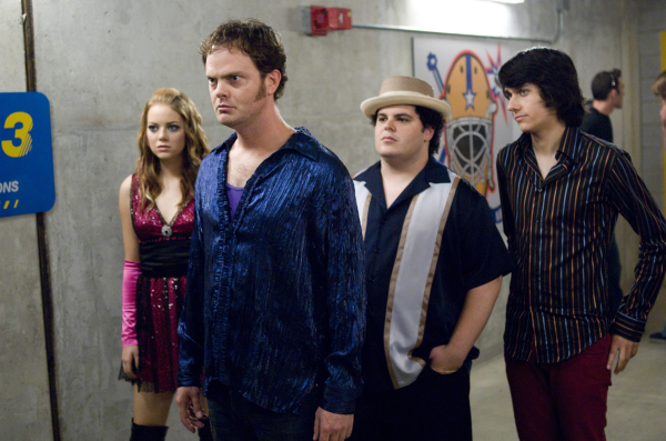 Still of Rainn Wilson, Josh Gad, Emma Stone and Teddy Geiger in The Rocker (2008)