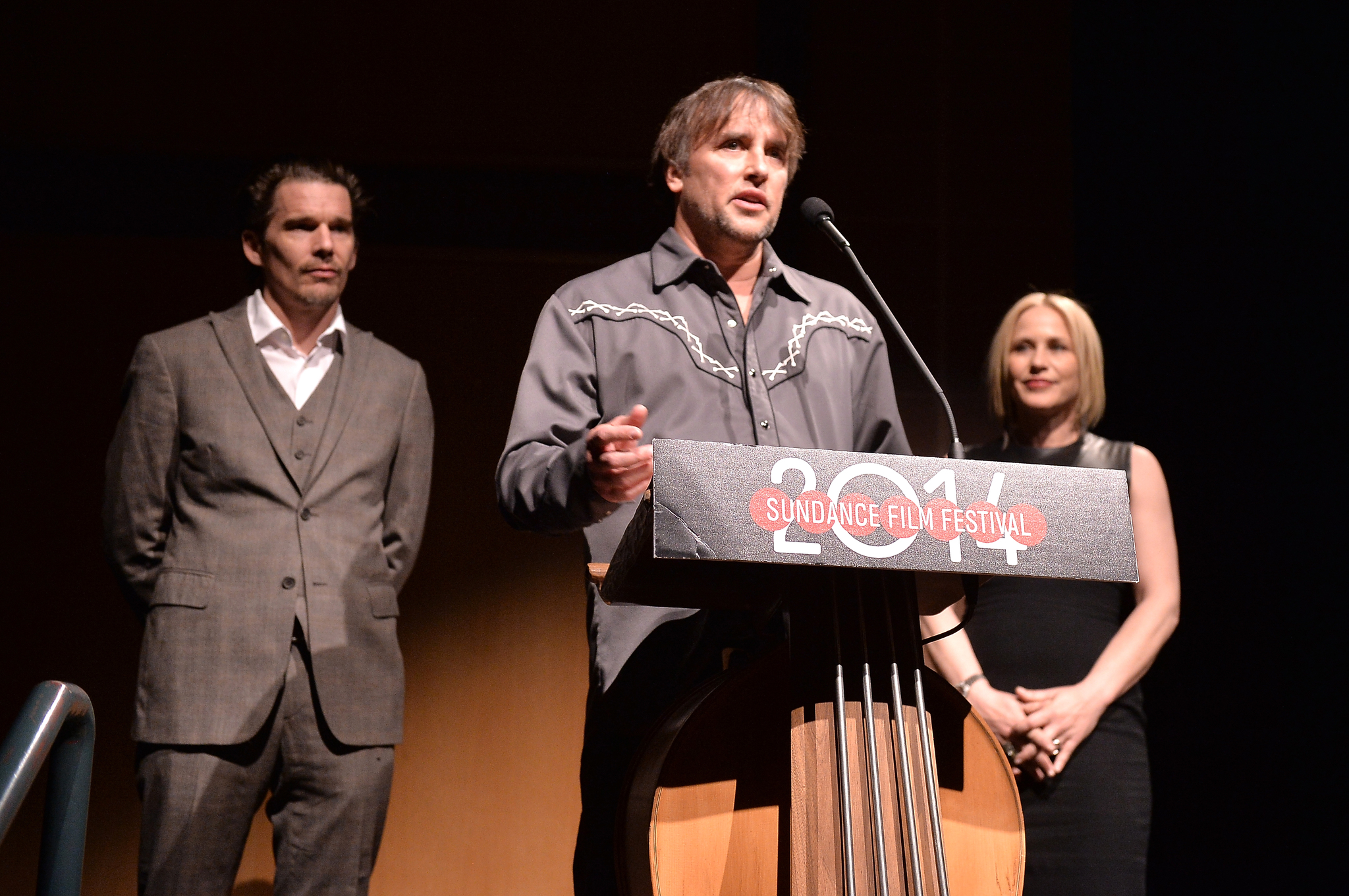 Patricia Arquette, Ethan Hawke and Richard Linklater at event of Vaikyste (2014)