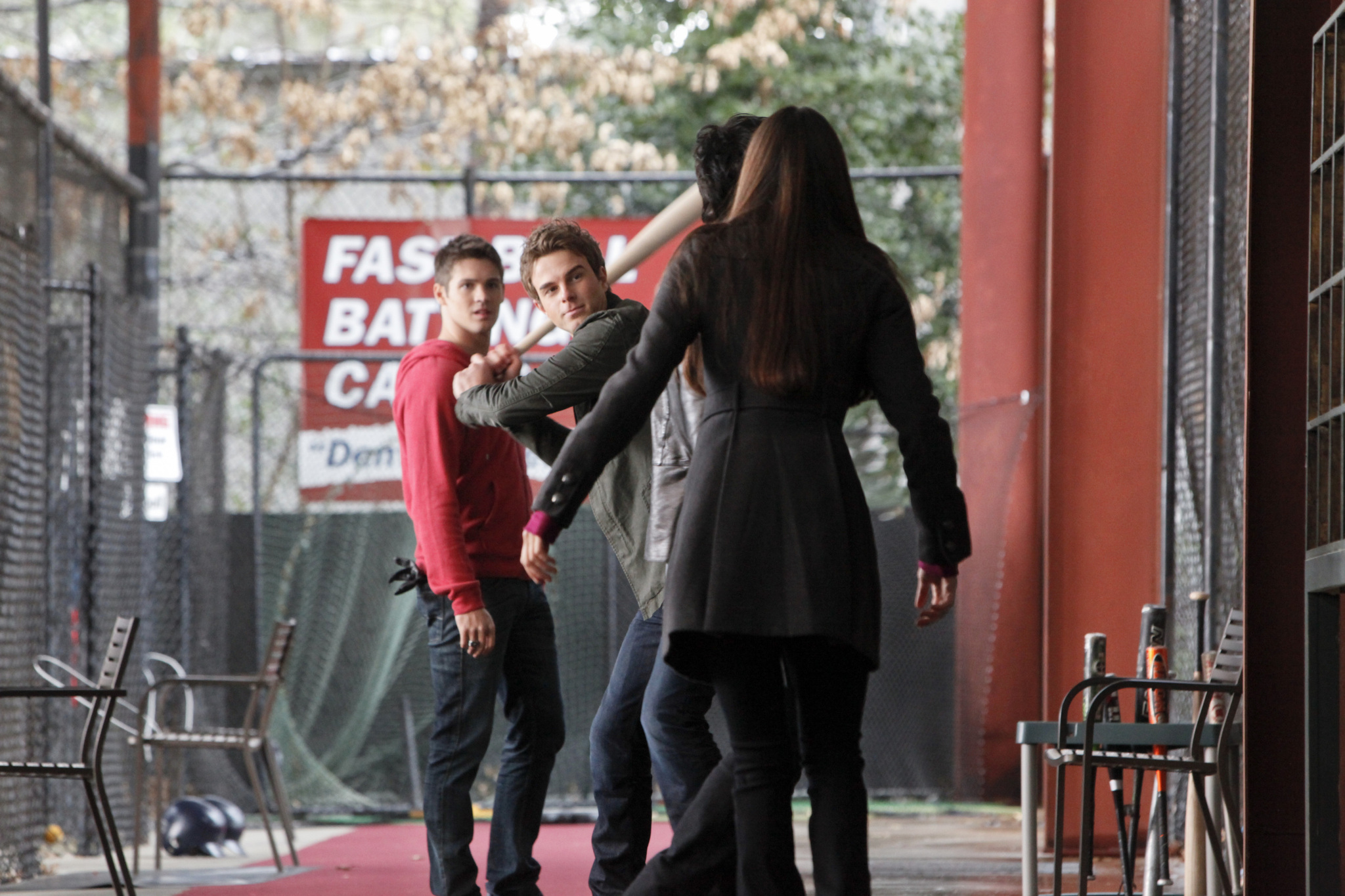 Still of Ian Somerhalder, Nathaniel Buzolic, Steven R. McQueen and Nina Dobrev in Vampyro dienorasciai (2009)