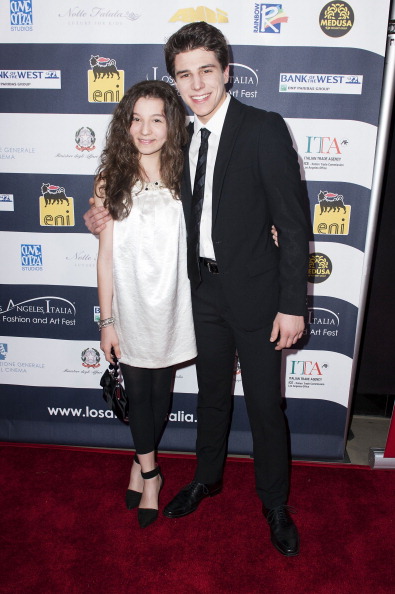 Michael Grant and Stephanie Katherine Grant on the red carpet at the LA Italia Awards