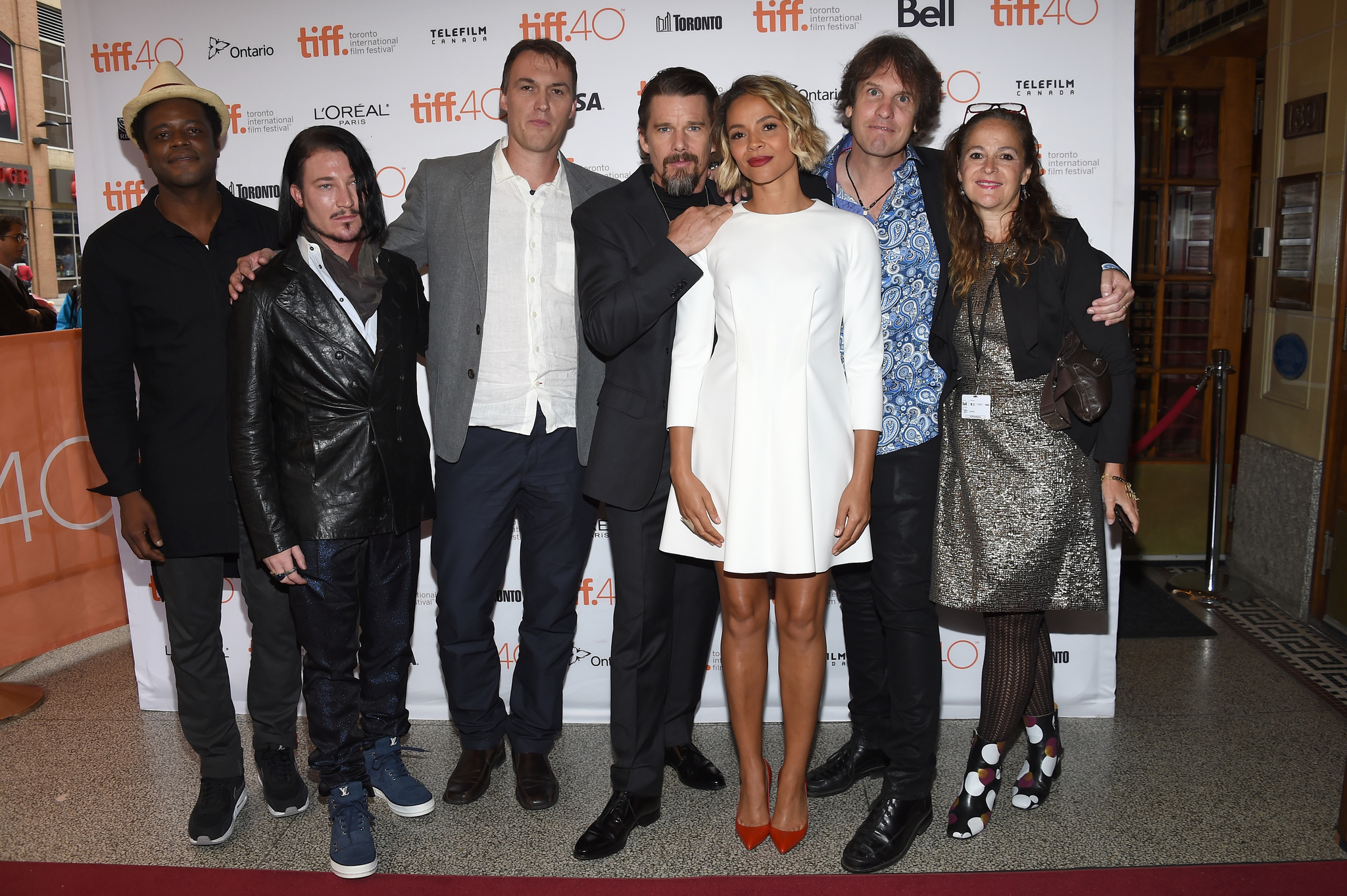 Ethan Hawke, Carmen Ejogo, Leonard Farlinger, Jennifer Jonas, Charles Officer, Robert Budreau and Adam Thomas at event of Born to Be Blue (2015)