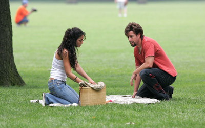 Adam Sandler and Emmanuelle Chriqui at event of You Don't Mess with the Zohan (2008)