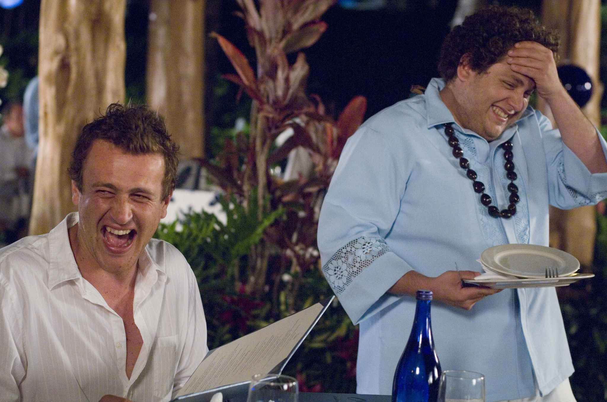 Still of Jason Segel and Jonah Hill in Forgetting Sarah Marshall (2008)