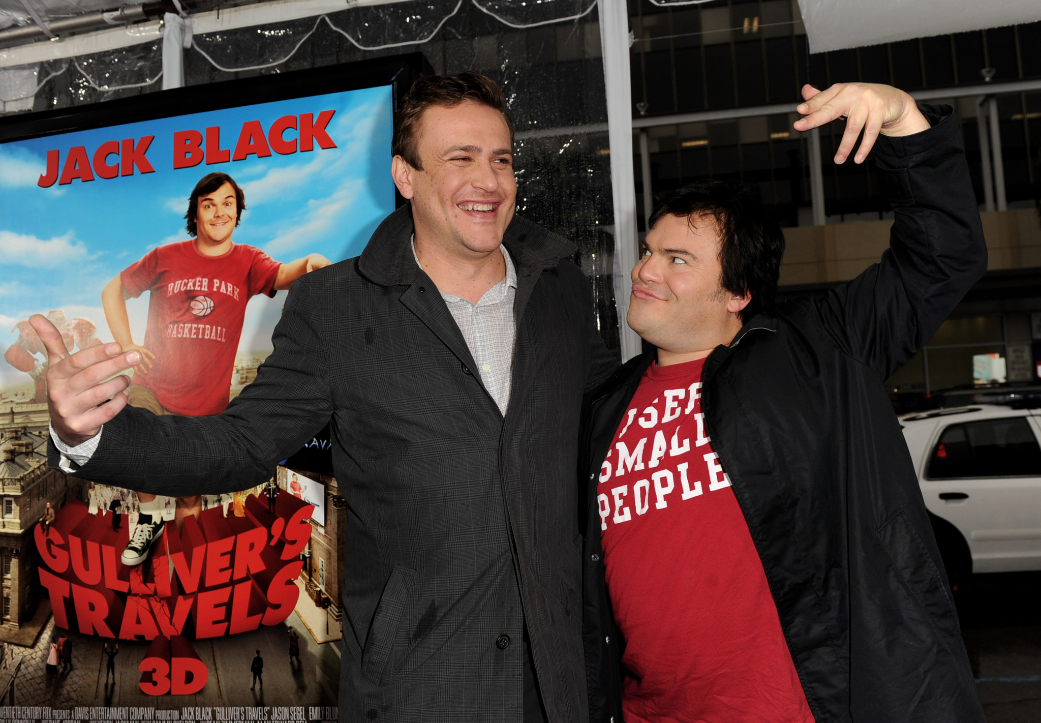 Jack Black and Jason Segel at event of Guliverio keliones (2010)