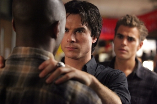 Still of Ian Somerhalder, Paul Wesley and B.J. Britt in Vampyro dienorasciai (2009)