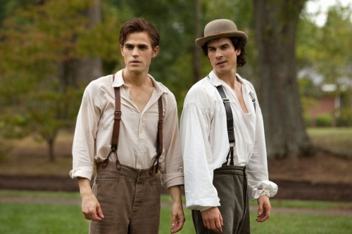 Still of Ian Somerhalder and Paul Wesley in Vampyro dienorasciai (2009)