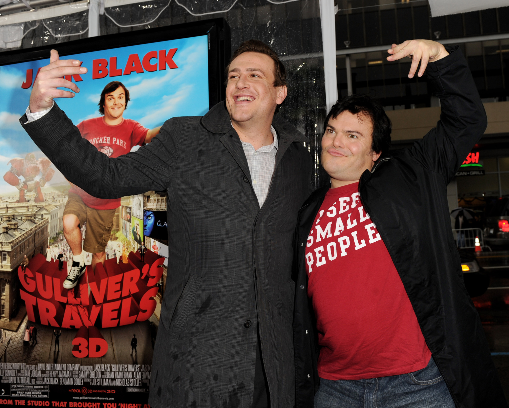 Jack Black and Jason Segel at event of Guliverio keliones (2010)