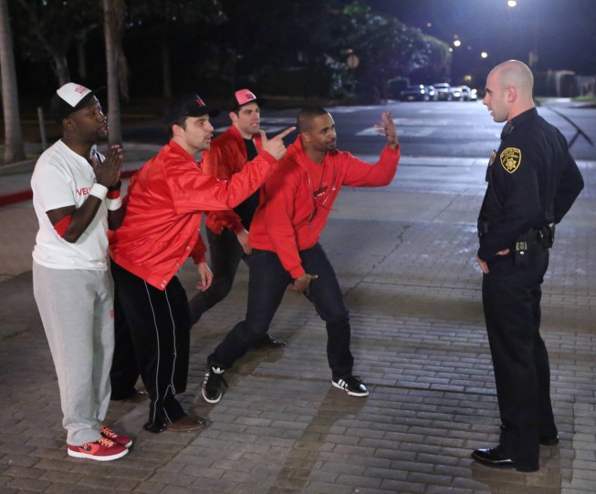 Still of Max Greenfield, Damon Wayans Jr., Lamorne Morris, Jake Johnson and Greg Vrotsos in New Girl (2011)