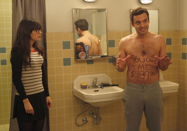 Still of Zooey Deschanel and Jake Johnson in New Girl (2011)