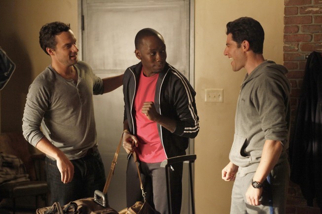 Still of Max Greenfield, Lamorne Morris and Jake Johnson in New Girl (2011)