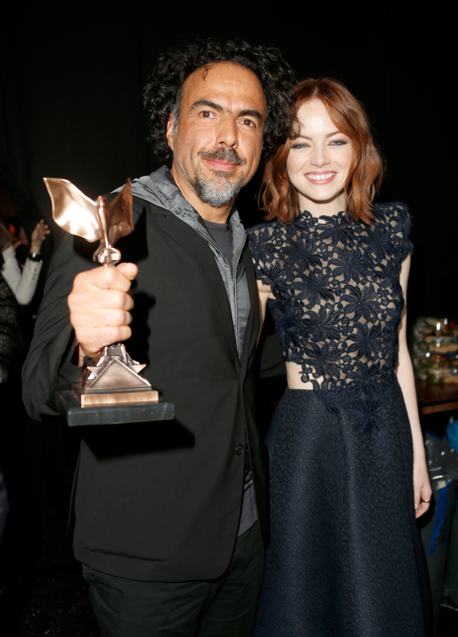 Alejandro González Iñárritu and Emma Stone at event of 30th Annual Film Independent Spirit Awards (2015)