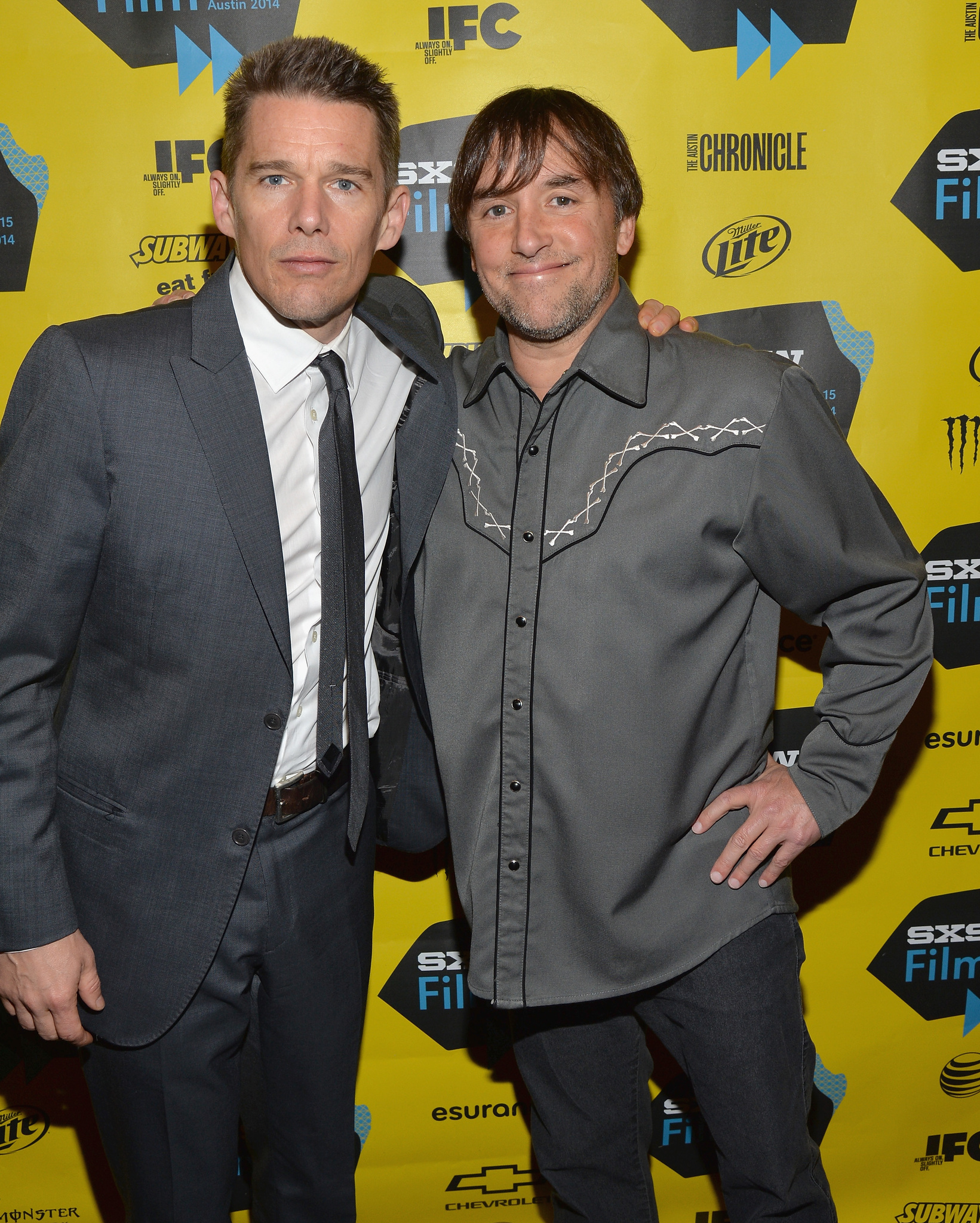 Ethan Hawke and Richard Linklater at event of Vaikyste (2014)