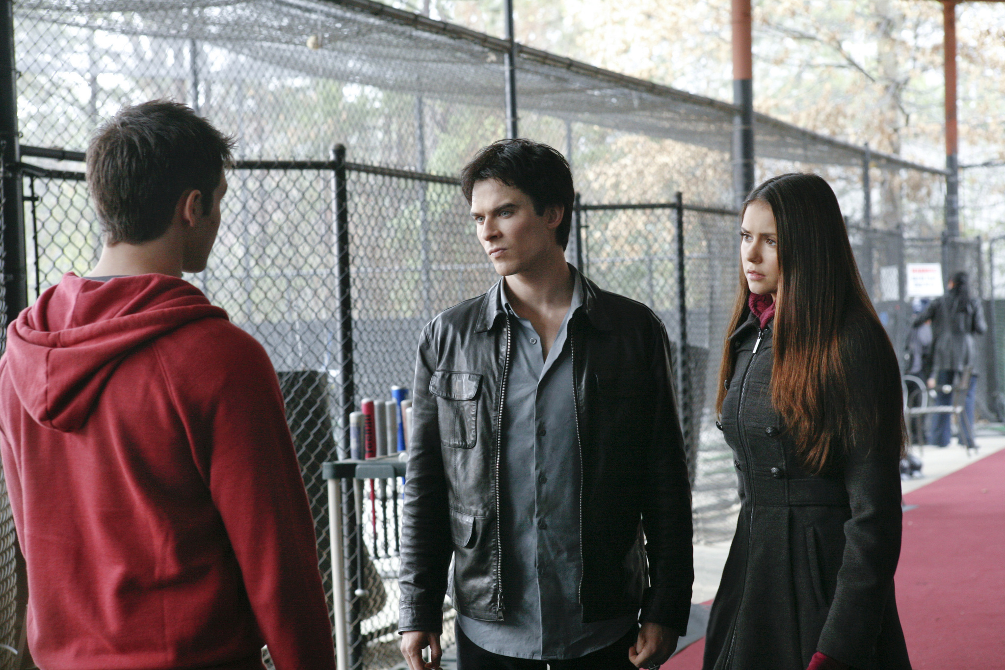 Still of Ian Somerhalder, Steven R. McQueen and Nina Dobrev in Vampyro dienorasciai (2009)