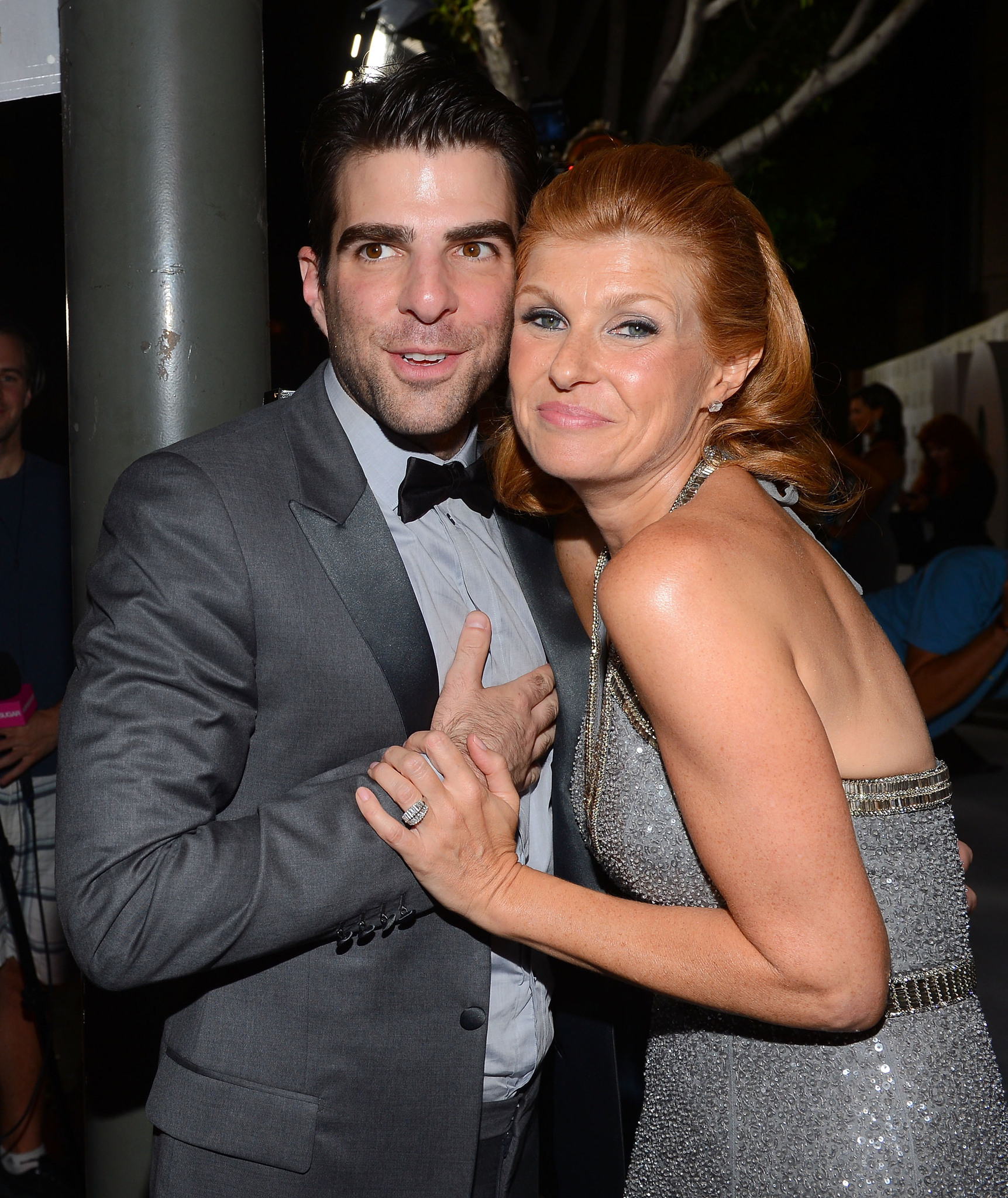 Connie Britton and Zachary Quinto at event of The 64th Primetime Emmy Awards (2012)