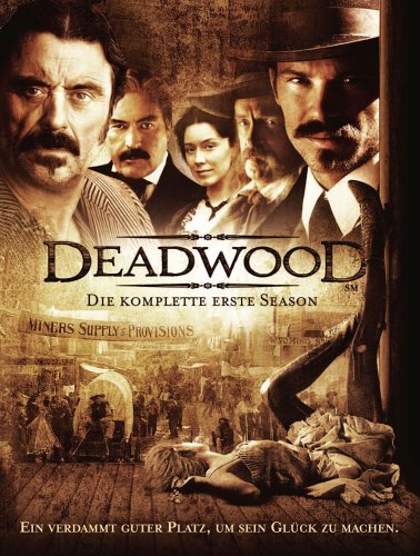 Brad Dourif, Powers Boothe, Ian McShane, Timothy Olyphant and Molly Parker in Deadwood (2004)