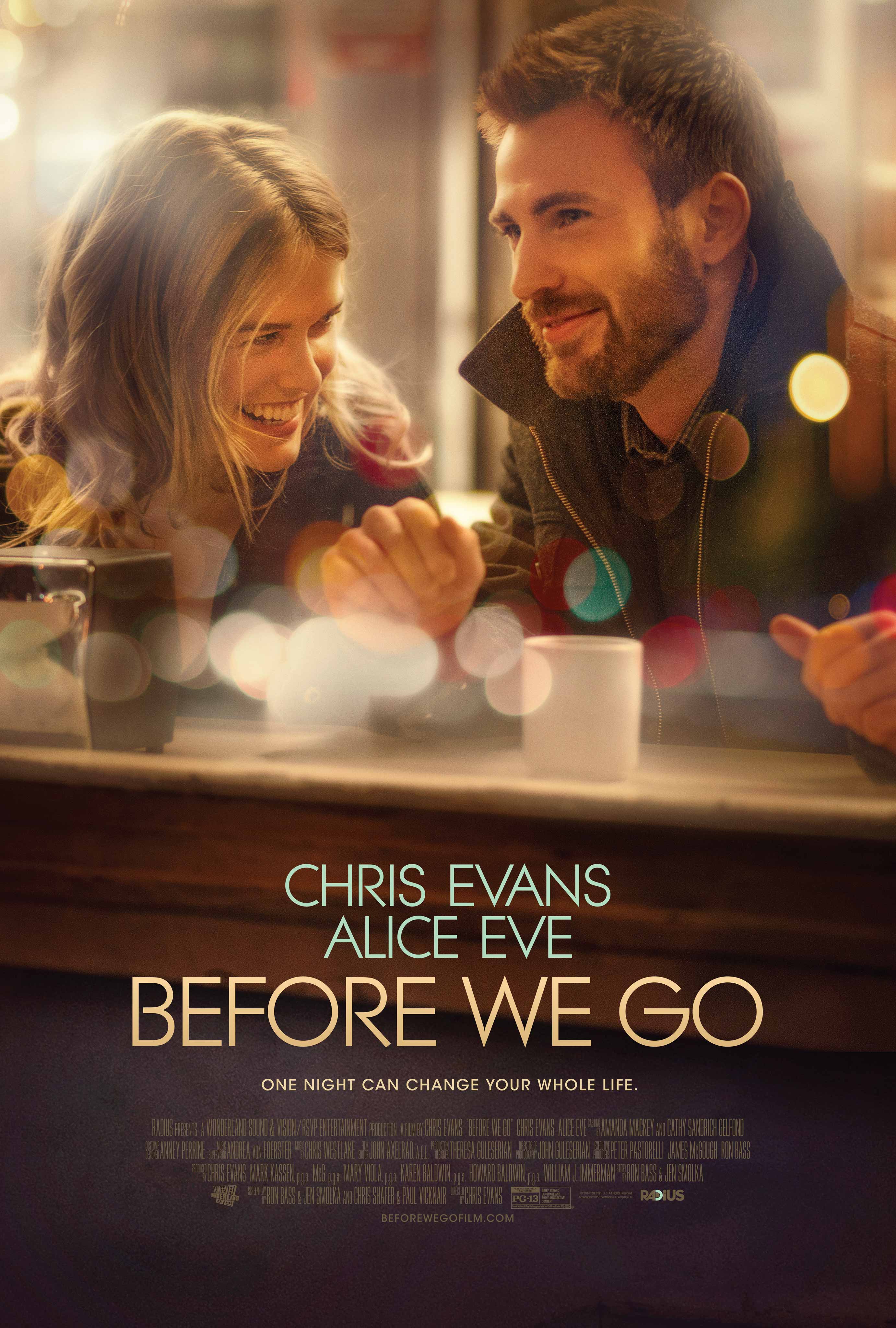 Chris Evans and Alice Eve in Before We Go (2014)