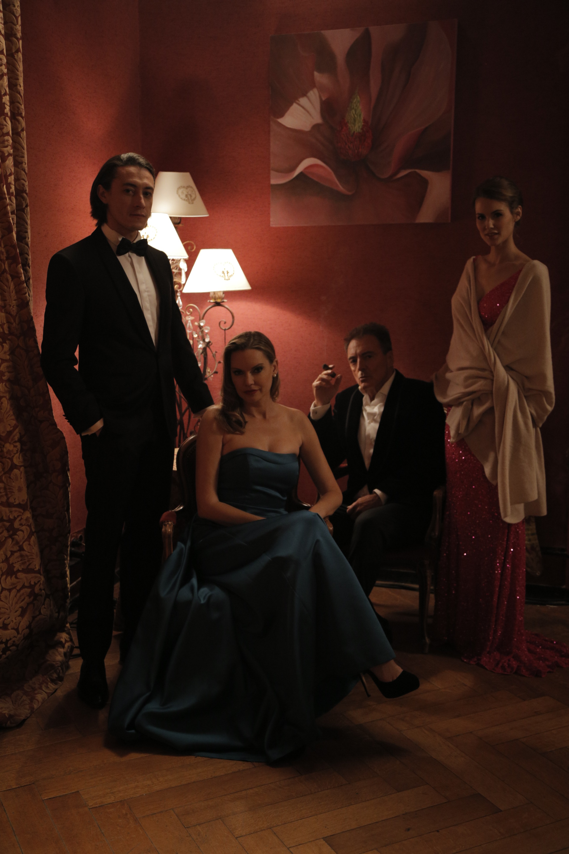 Armand Assante,Jennifer Ann Massey,Lauriane Gilliéron, Karim Lasmi. On the set of 