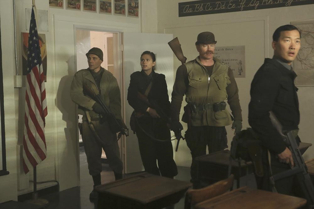 Still of Neal McDonough, Eddie Shin, Hayley Atwell and James Austin Kerr in Agent Carter (2015)