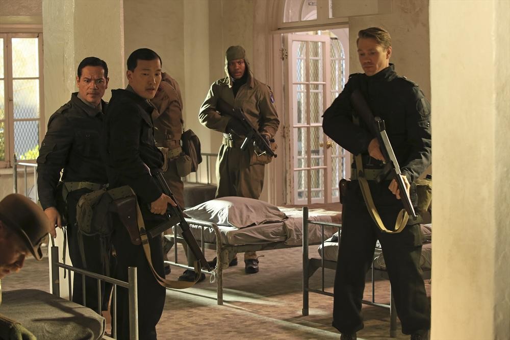 Still of Chad Michael Murray, Leonard Roberts, Greg Serano and Eddie Shin in Agent Carter (2015)