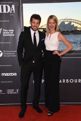 Tim Ross and Kristina Brew at the Sydney premiere of Aida