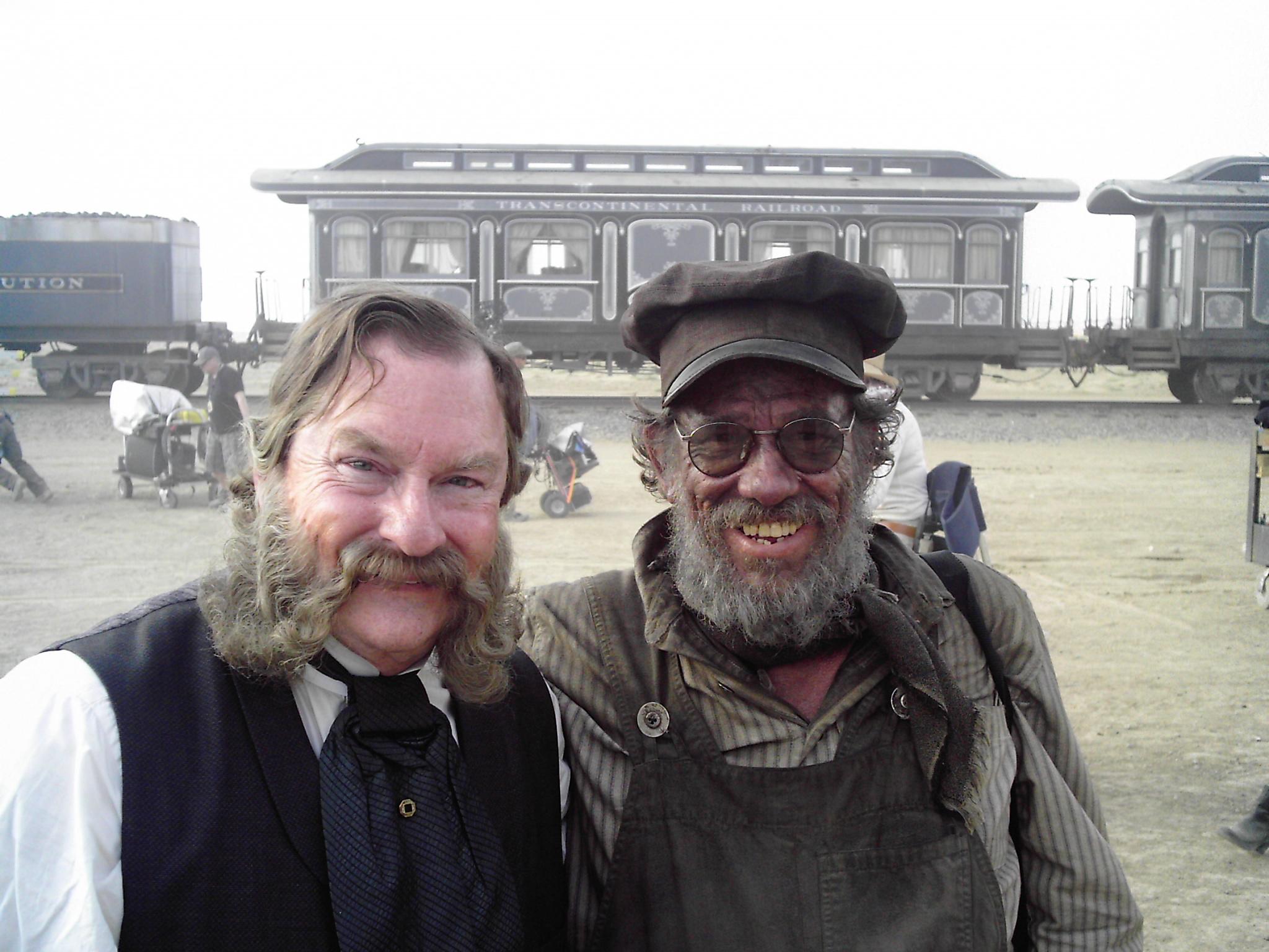 Martin Palmer with Stephen Root on the set of 
