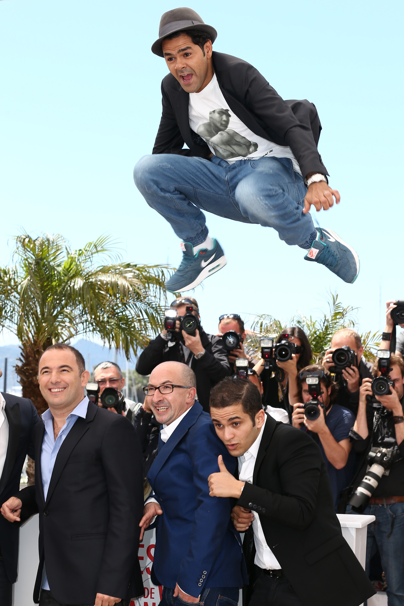 Jamel Debbouze, Fatsah Bouyahmed, Malik Bentalha and Mohamed Hamidi at event of Né quelque part (2013)