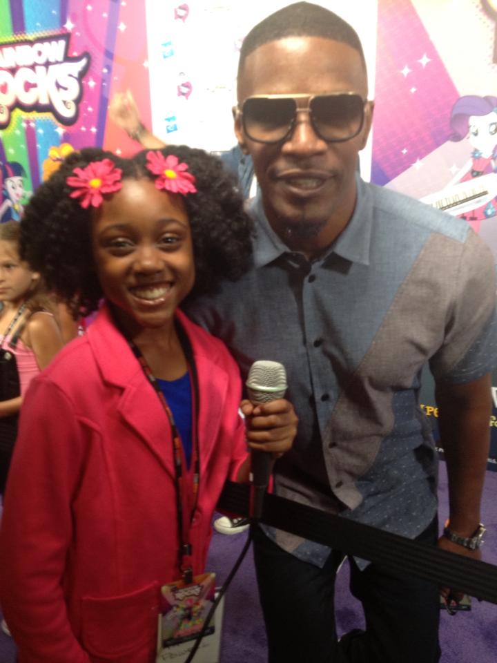 Kids First Film Critic interview of Jamie Foxx on the Purple Carpet at the movie premier of My Little Pony