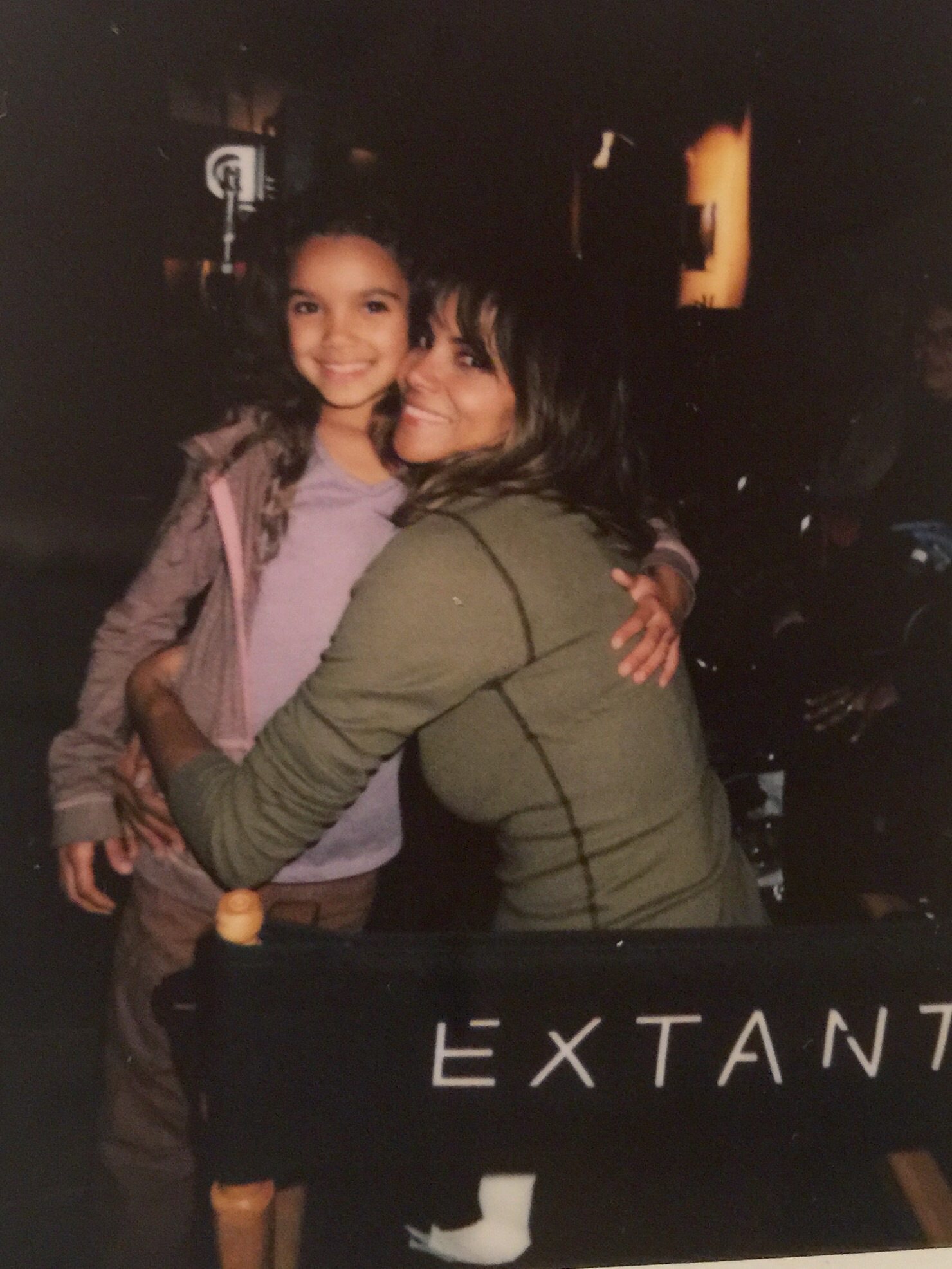 McKenna Roberts with Halle Berry on the set of Extant