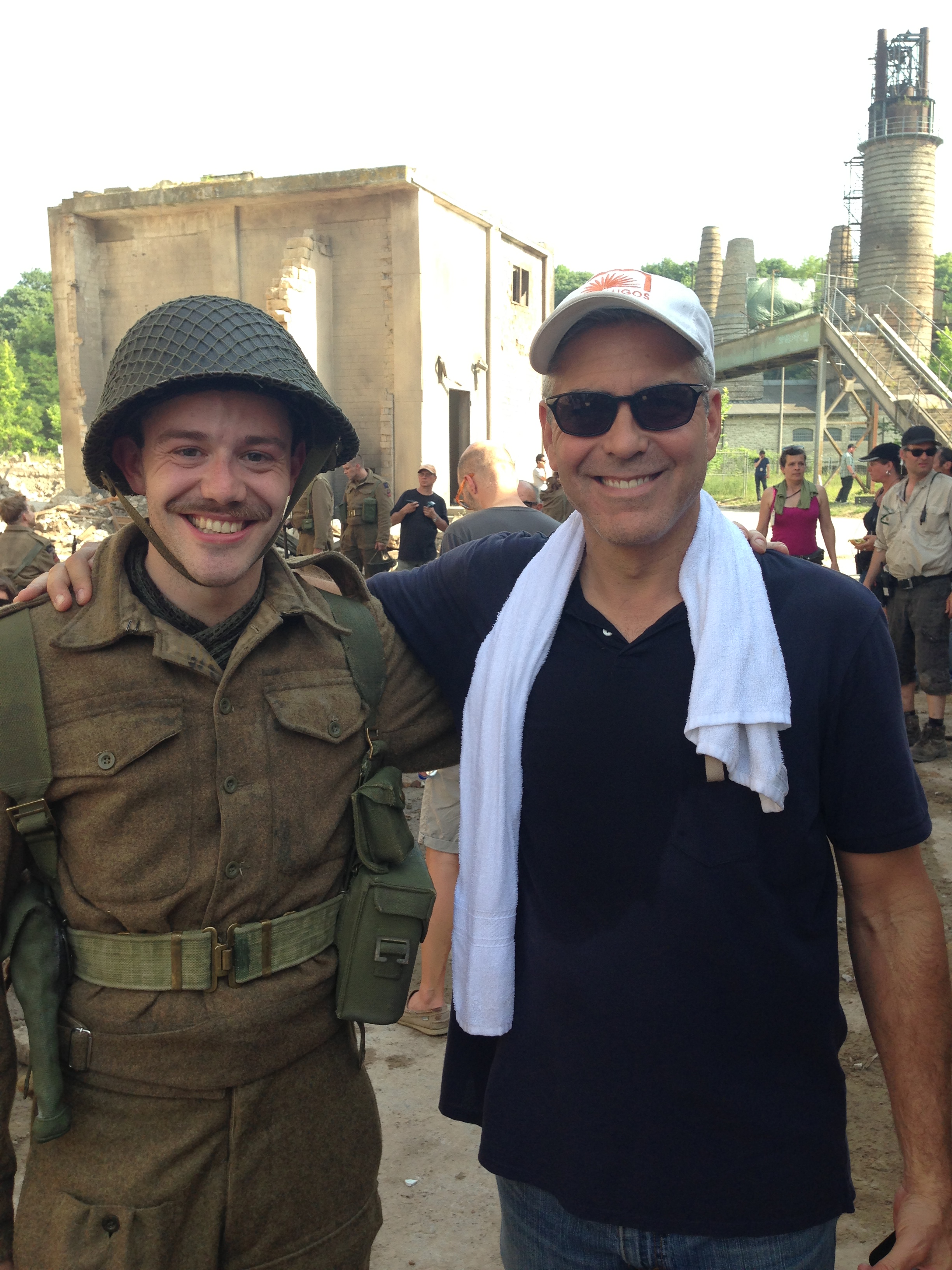 With George Clooney on set of 'The Monuments Men'