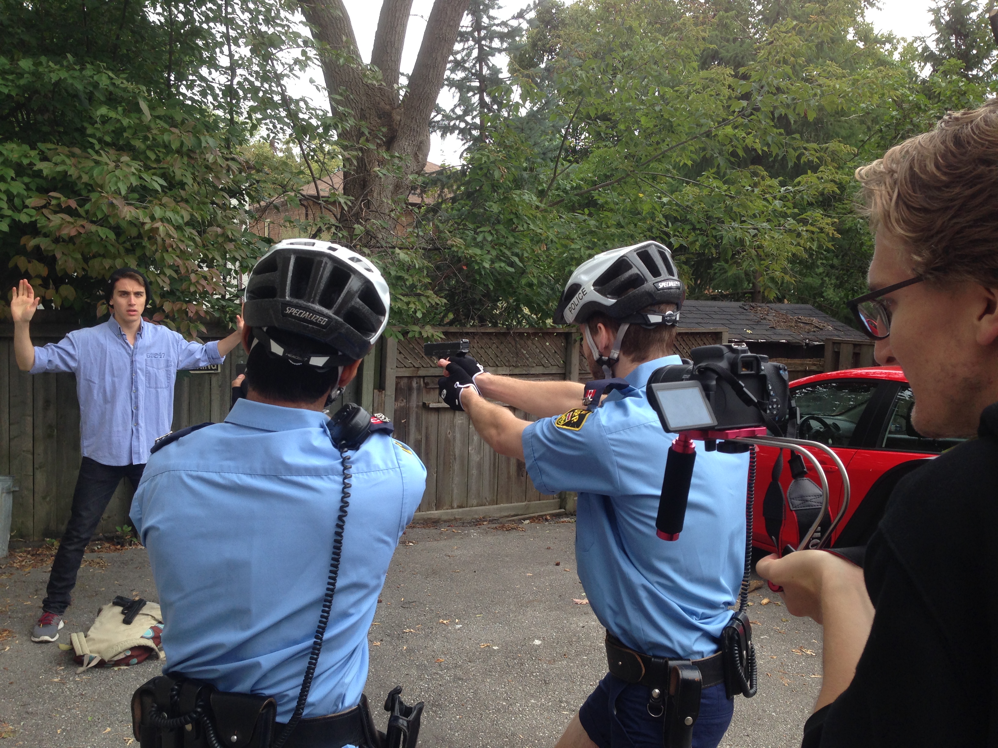 Filming 'Bike Cops'. Part of CBC's Comedy Coup.